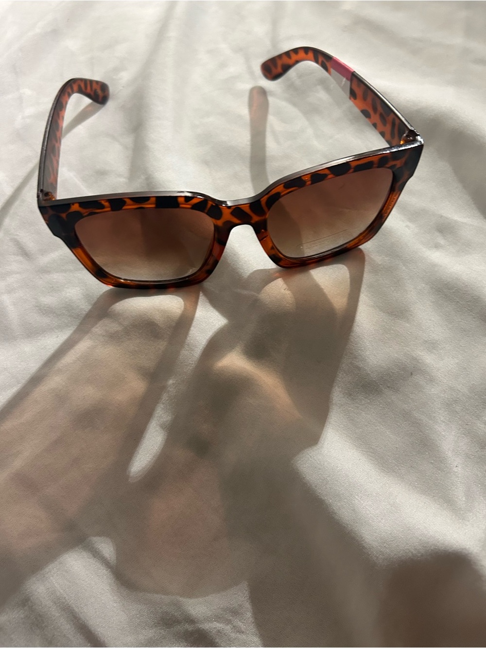 Tortoiseshell Square Women's Sunglasses - Brown Lenses